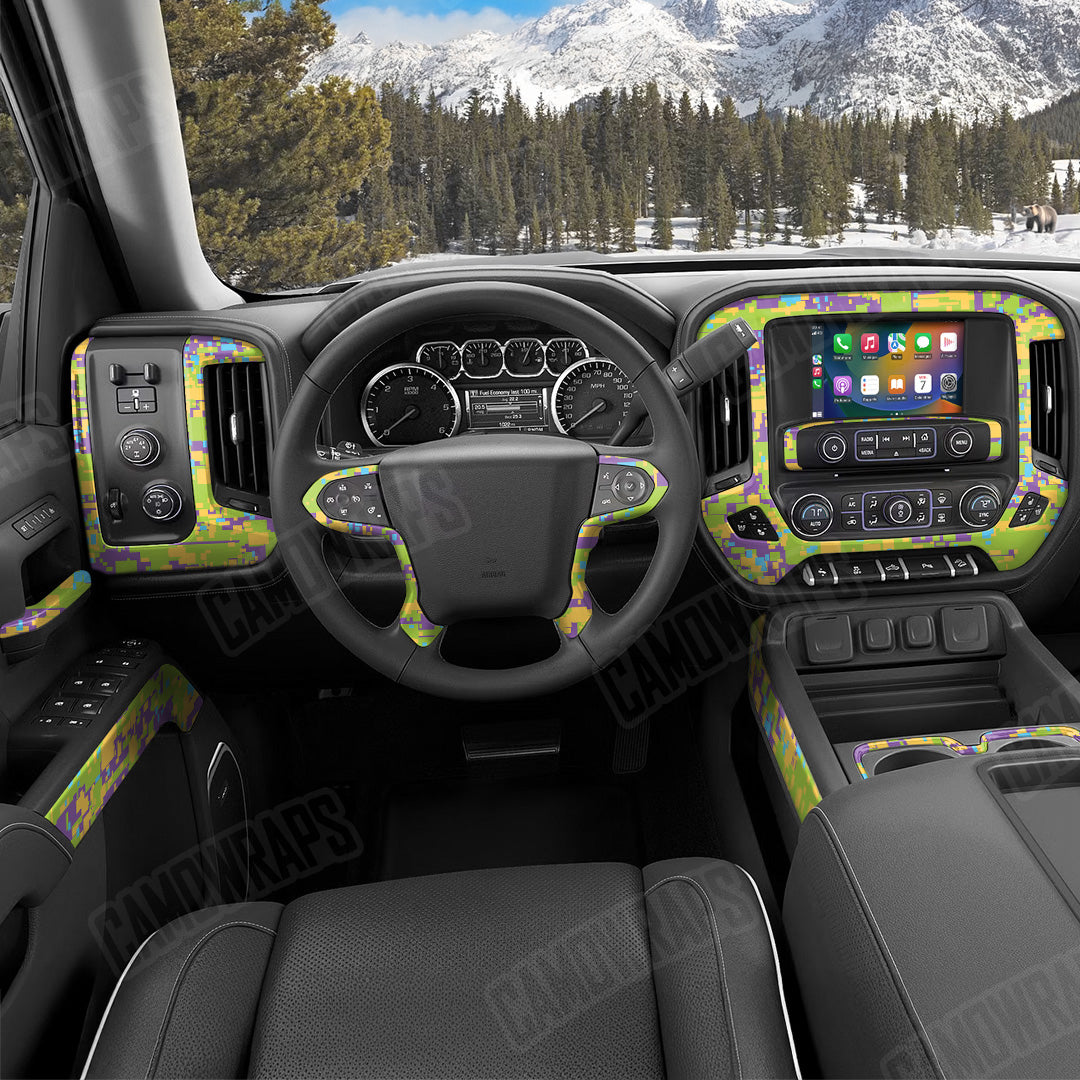 Digital Carnival Camo Car Interior Skin
