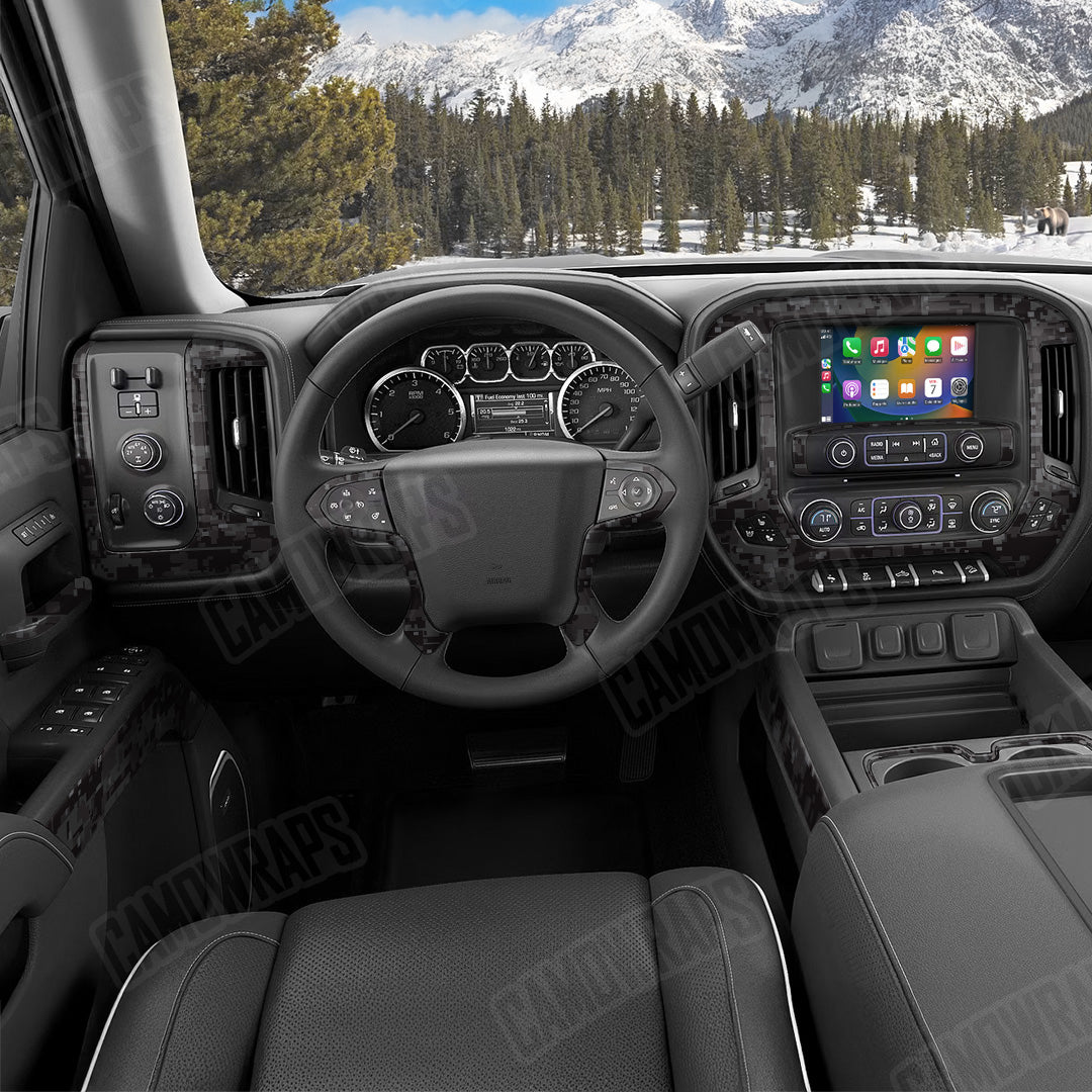 Digital Elite Black Camo Car Interior Skin