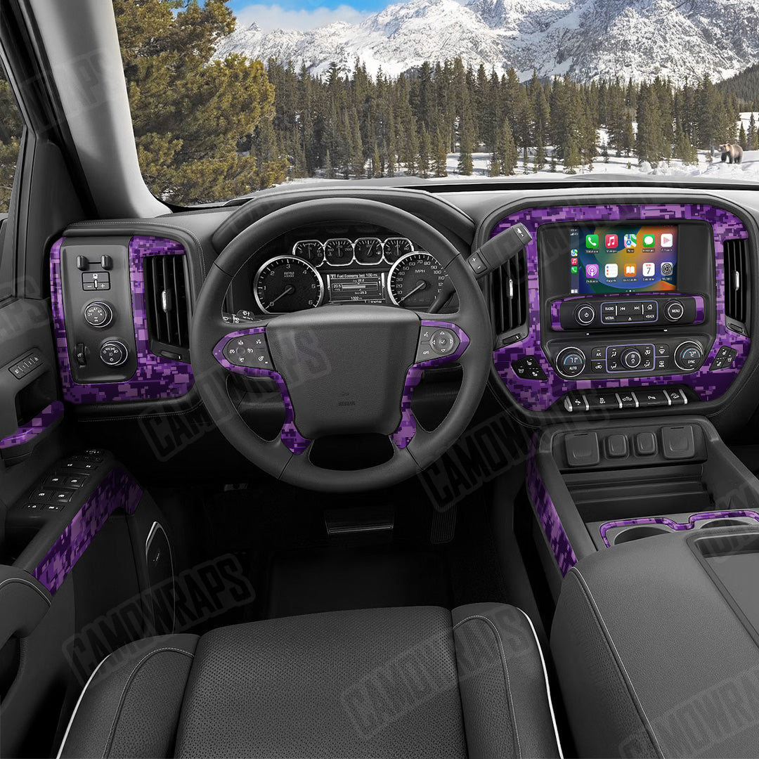 Digital Elite Purple Camo Car Interior Skin