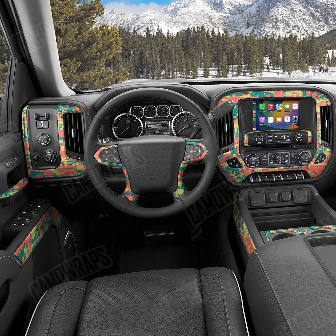 Digital Fiesta Camo Car Interior Skin