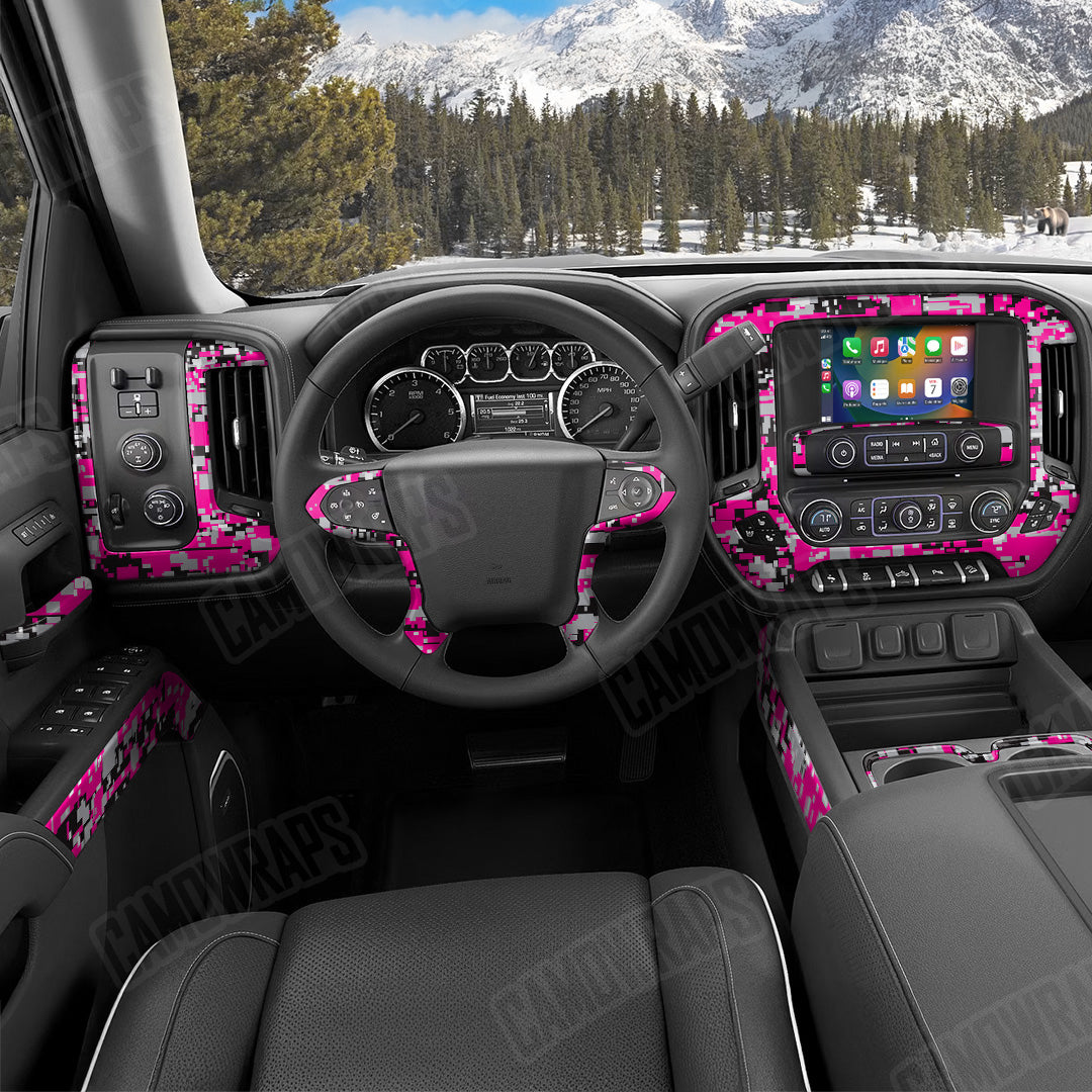 Digital Magenta Tiger Camo Car Interior Skin