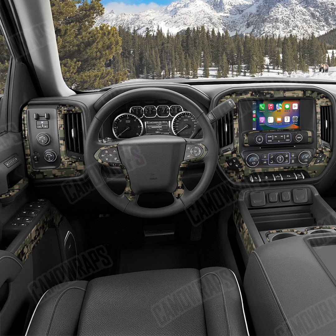 Digital Militant Charcoal Camo Car Interior Skin