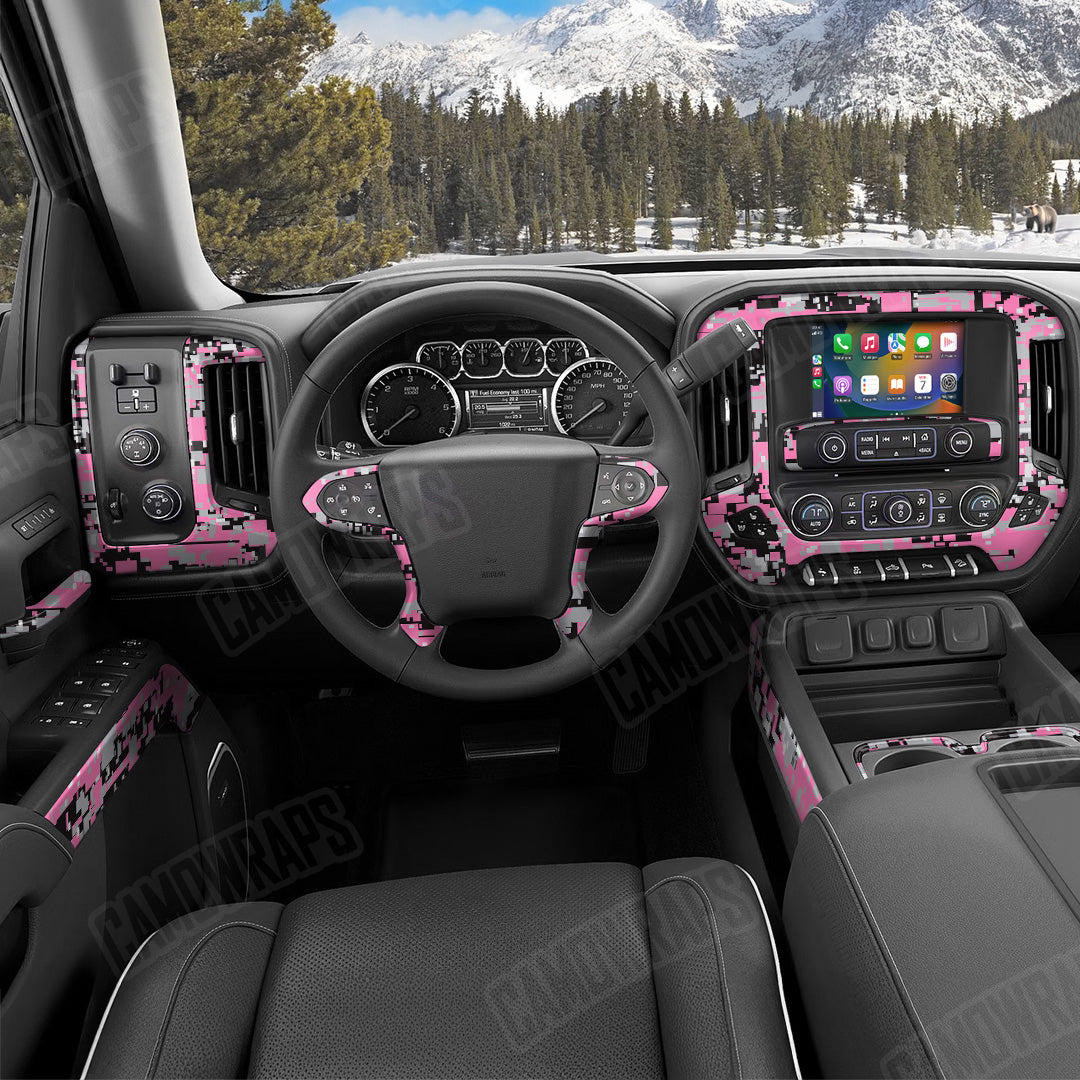 Digital Pink Tiger Camo Car Interior Skin