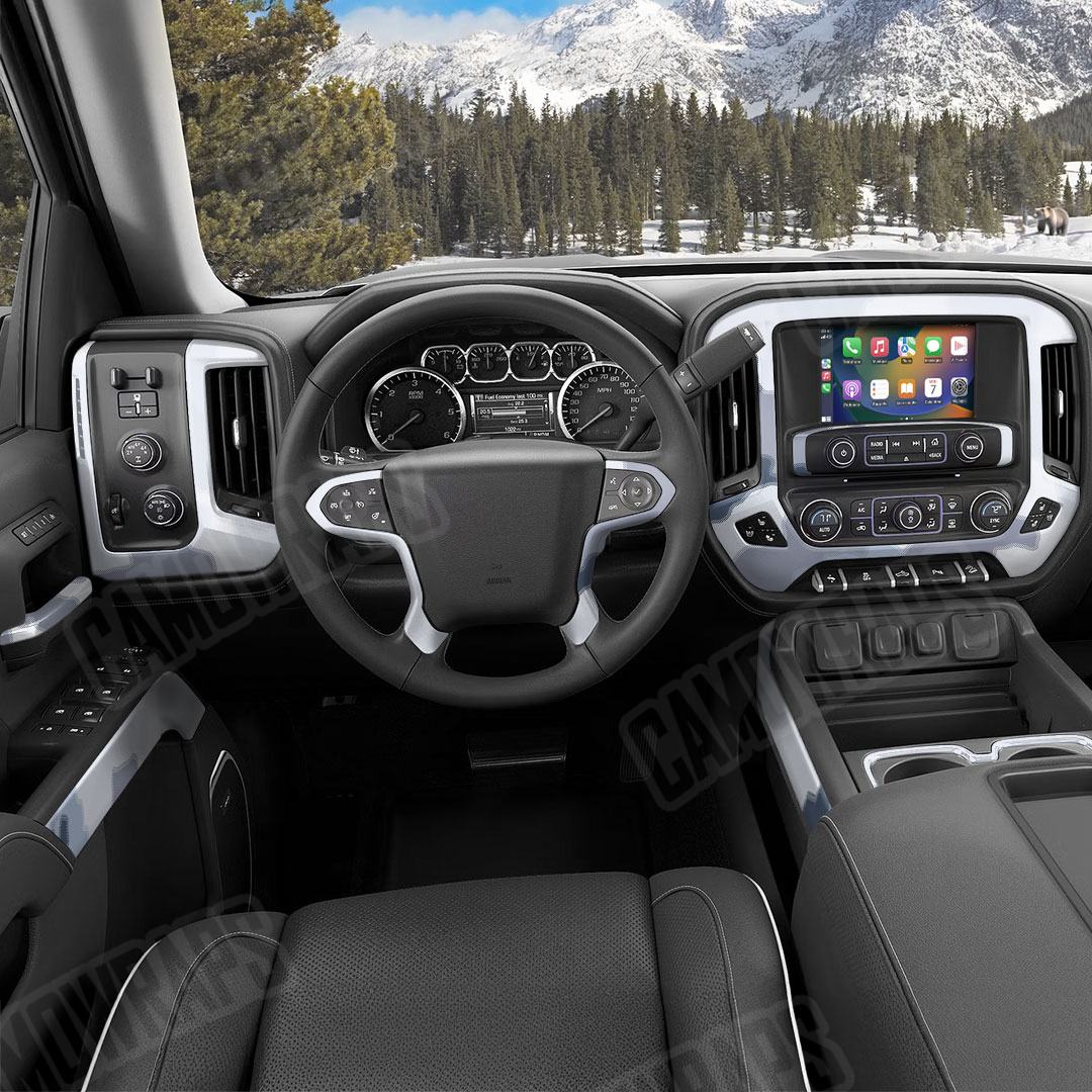 Large Nemesis Snow Tundra Camo Car Interior Skin