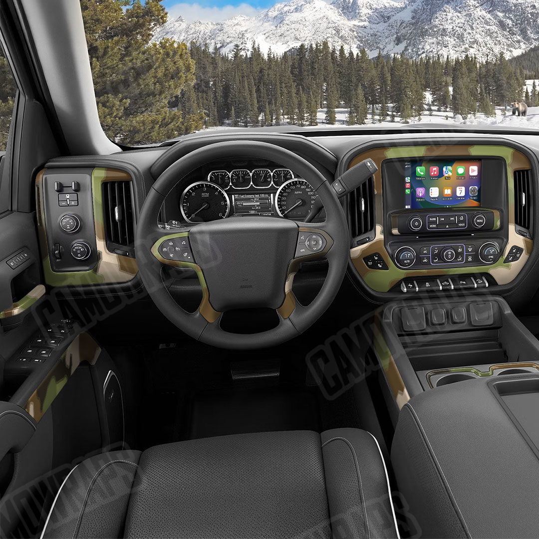 Large Nemesis Woodlands Wolf Camo Car Interior Skin