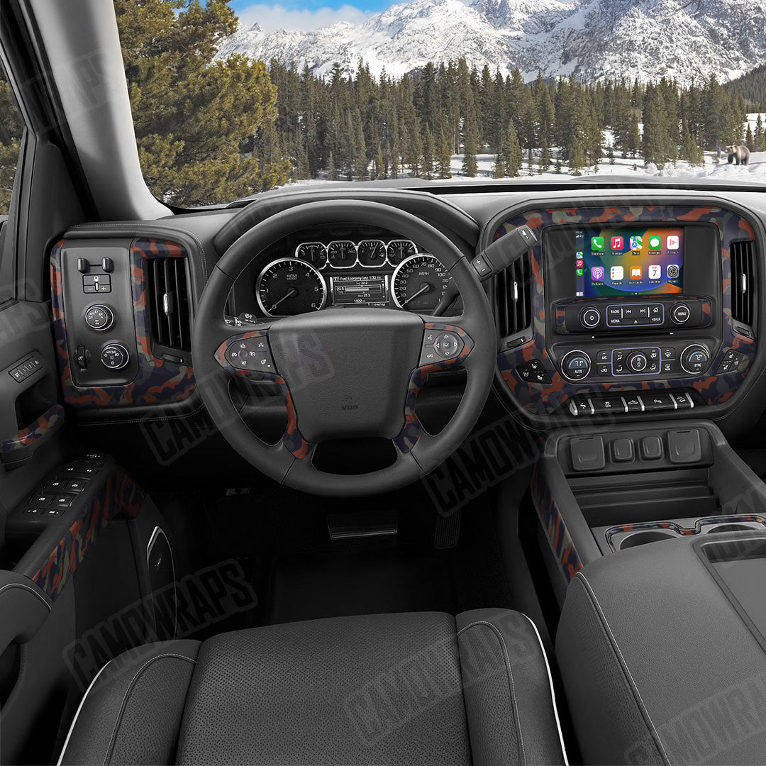 Ragged Blue Copper Camo Car Interior Skin