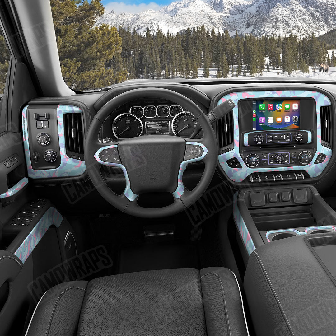 Ragged Cotton Candy Camo Car Interior Skin