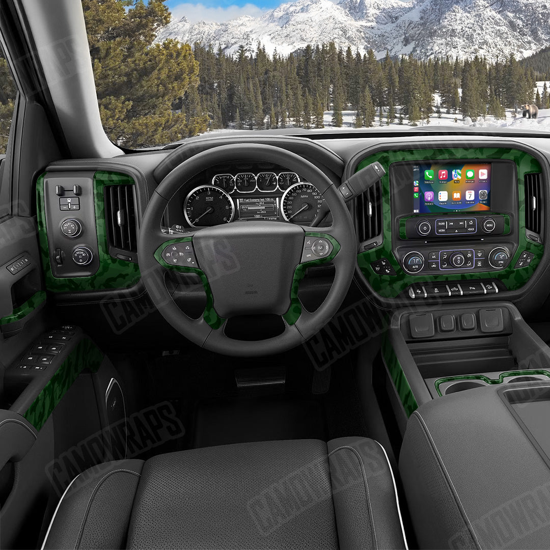 Ragged Elite Green Camo Car Interior Skin