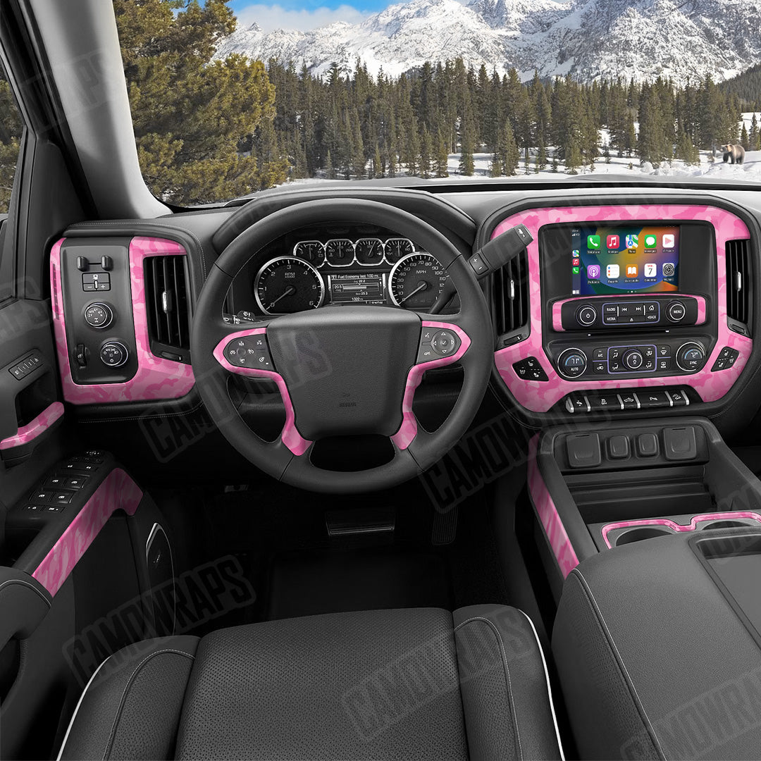 Ragged Elite Pink Camo Car Interior Skin