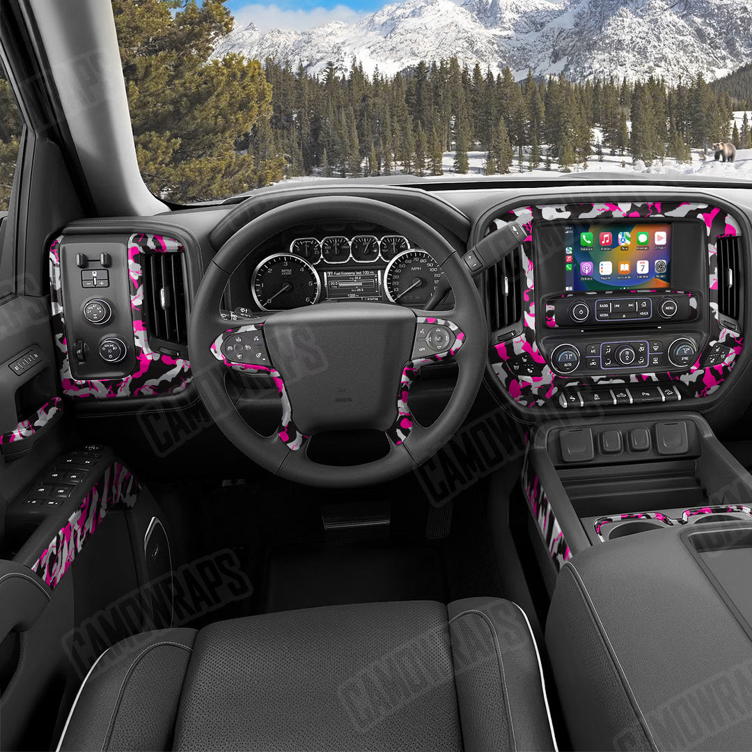 Ragged Magenta Tiger Camo Car Interior Skin