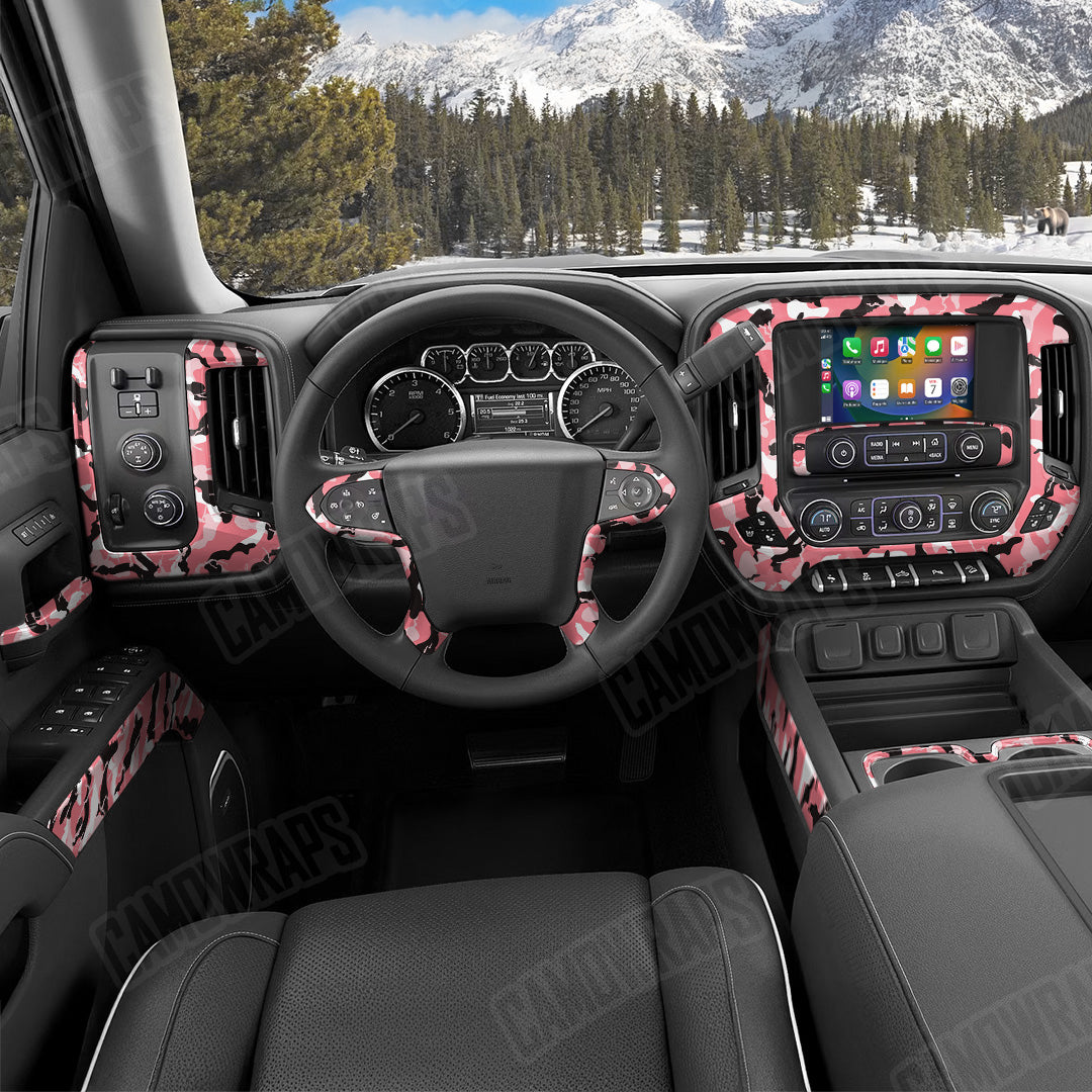Ragged Pink Camo Car Interior Skin