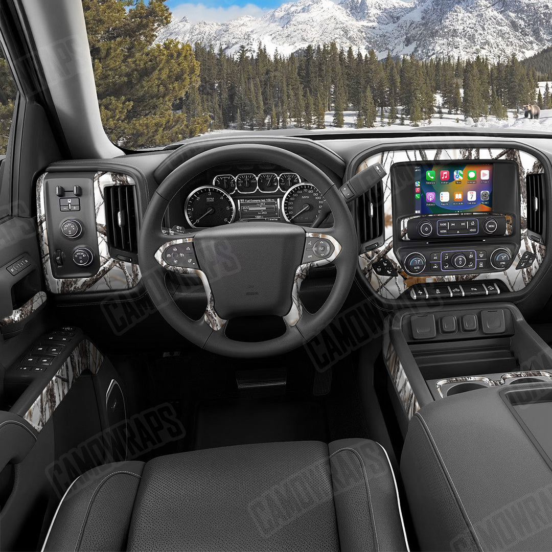 Nature Snowstorm Camo Car Interior Skin
