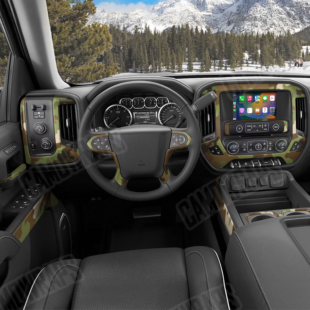 Nemesis Woodlands Wolf Camo Car Interior Skin