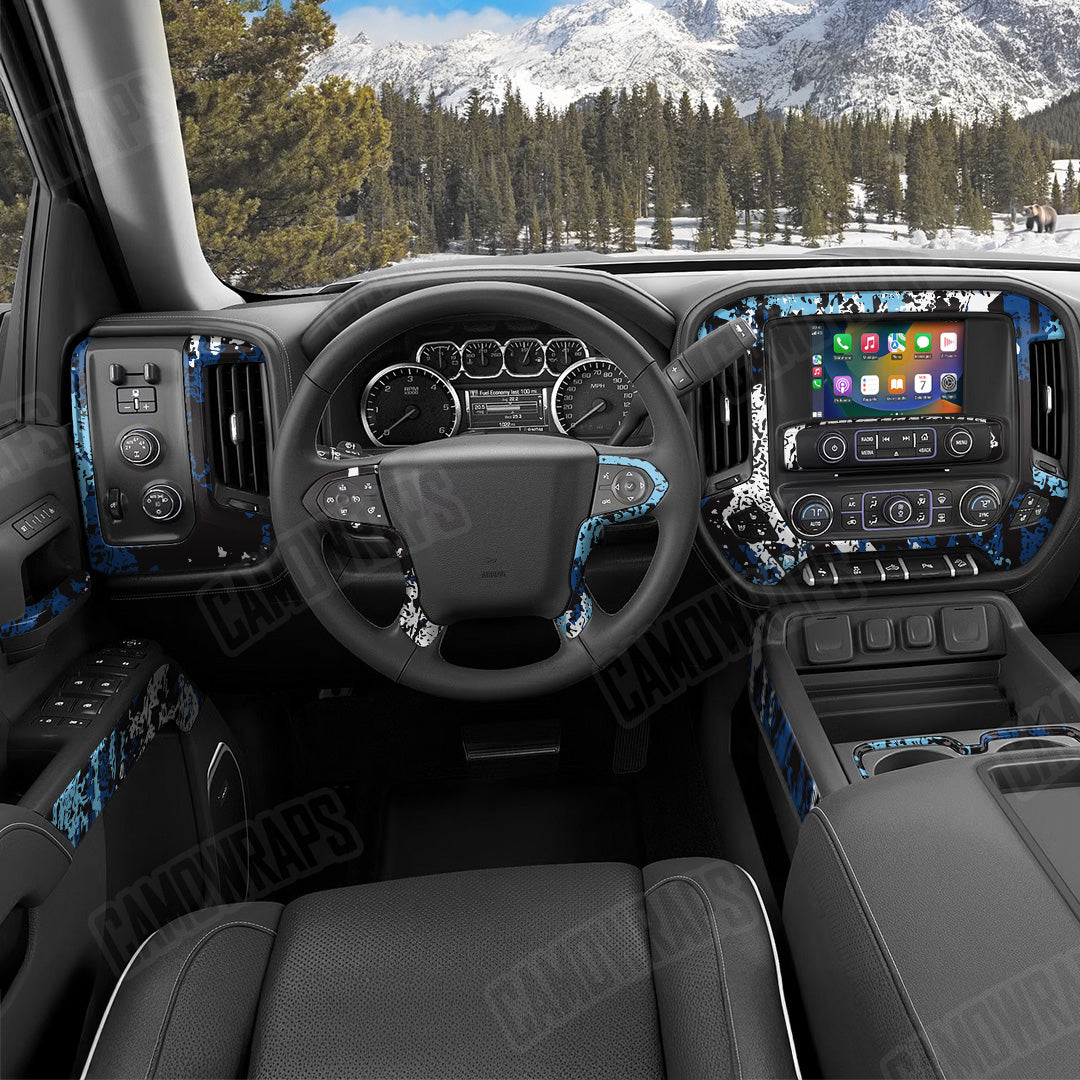 Pasted Baby Blue Camo Car Interior Skin