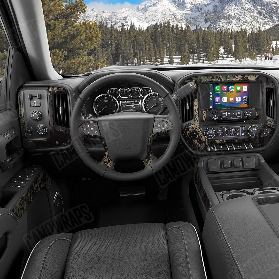Pasted Militant Charcoal Camo Car Interior Skin