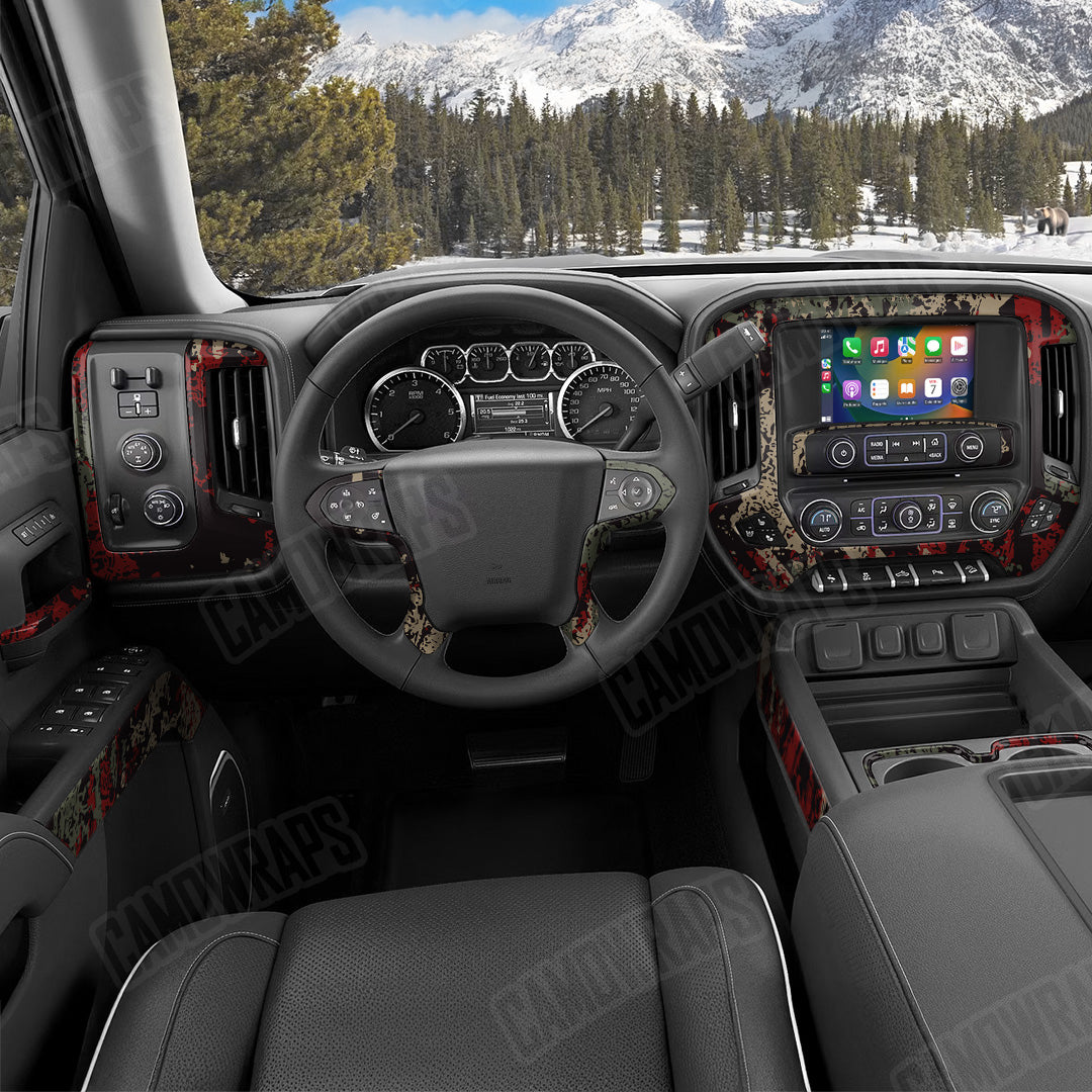 Pasted Militant Red Camo Car Interior Skin