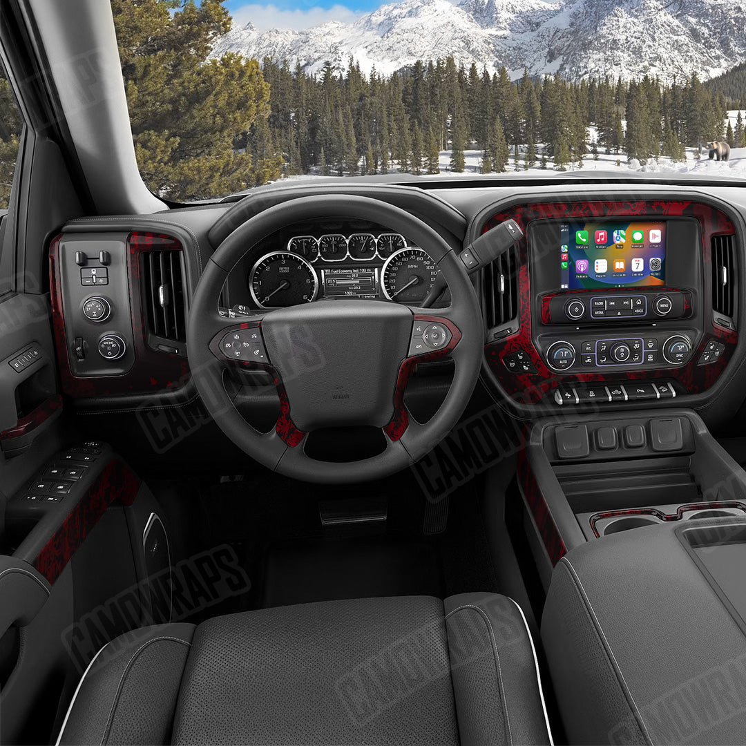 Pasted Vampire Red Camo Car Interior Skin