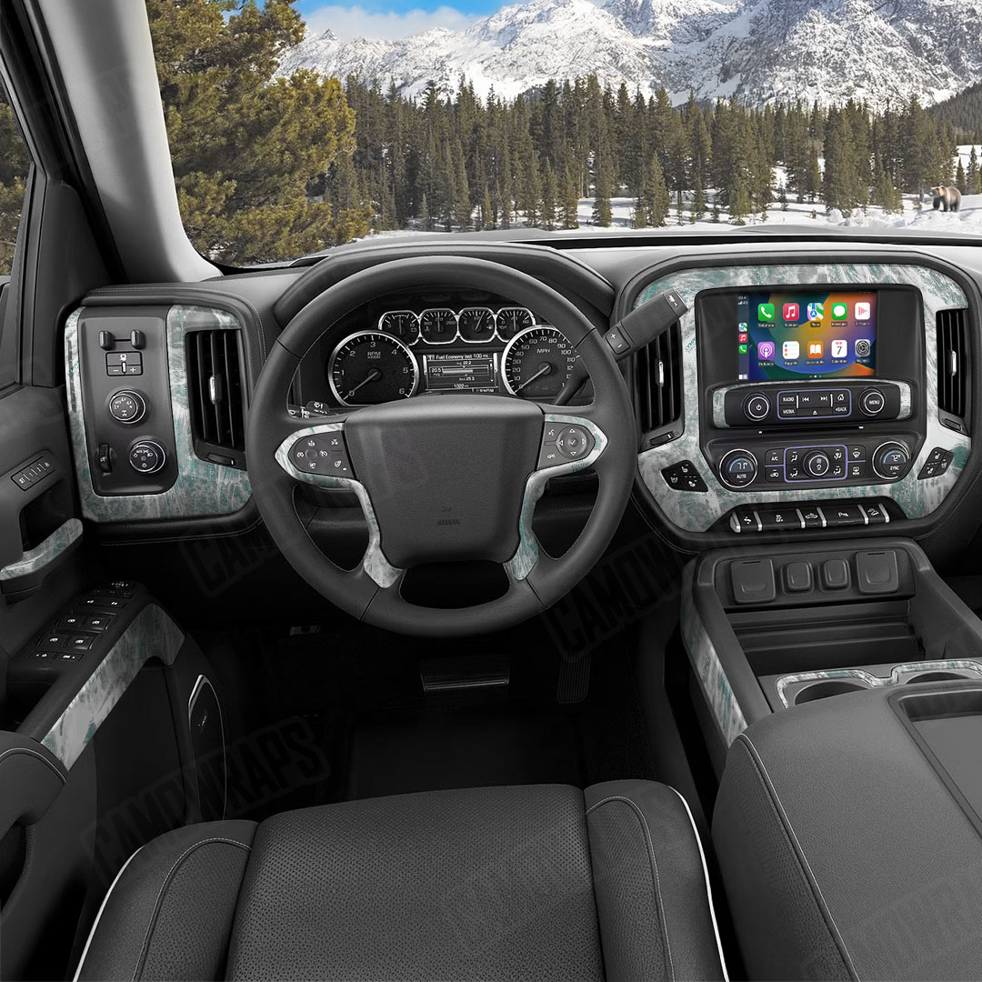 Realtree Aspect Arctic Camo Car Interior Skin