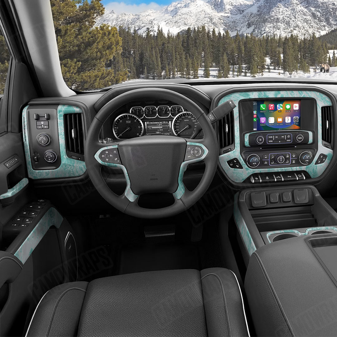 Realtree Aspect Ice Water Camo Car Interior Skin