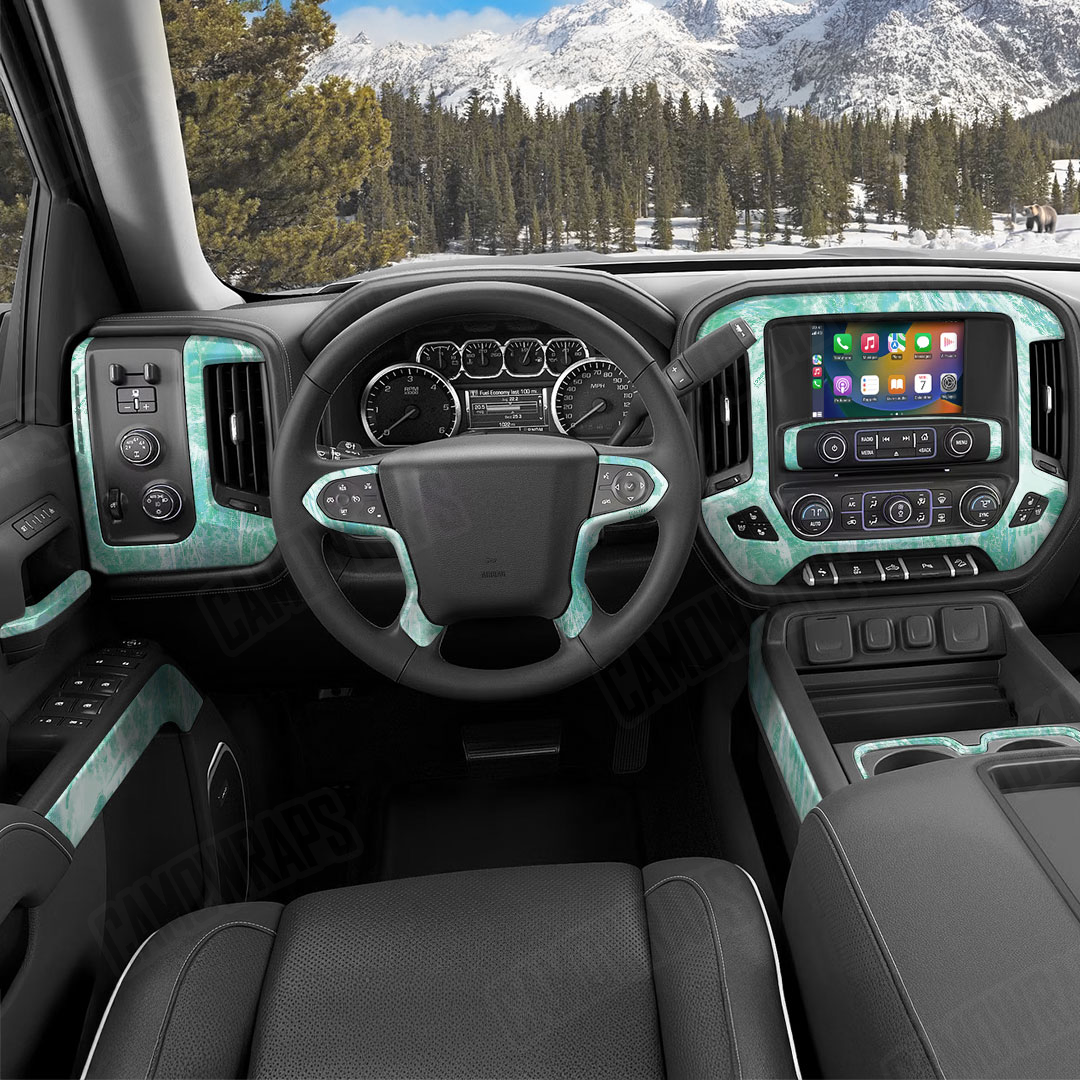 Realtree Aspect Teal Waters Camo Car Interior Skin