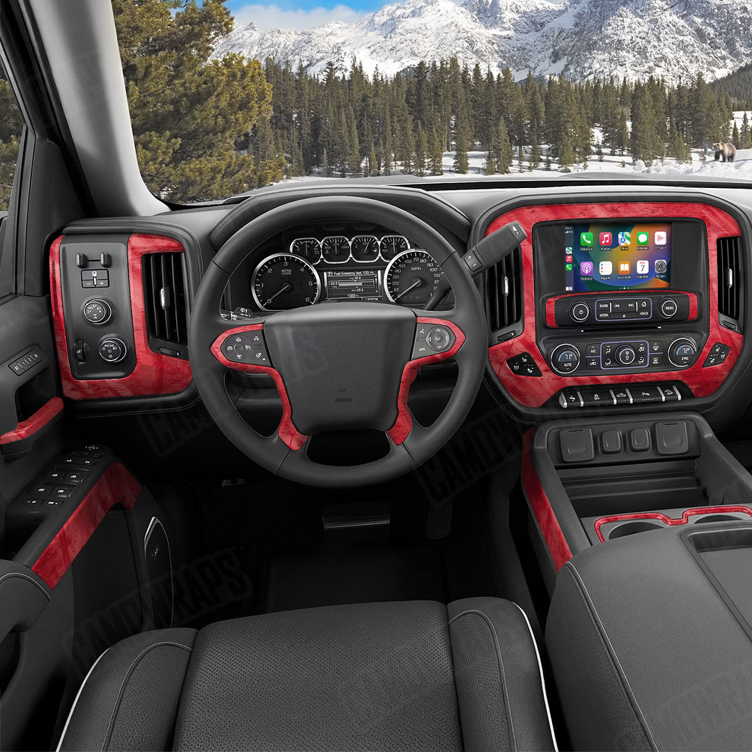 Realtree Fishing Red Camo Car Interior Skin