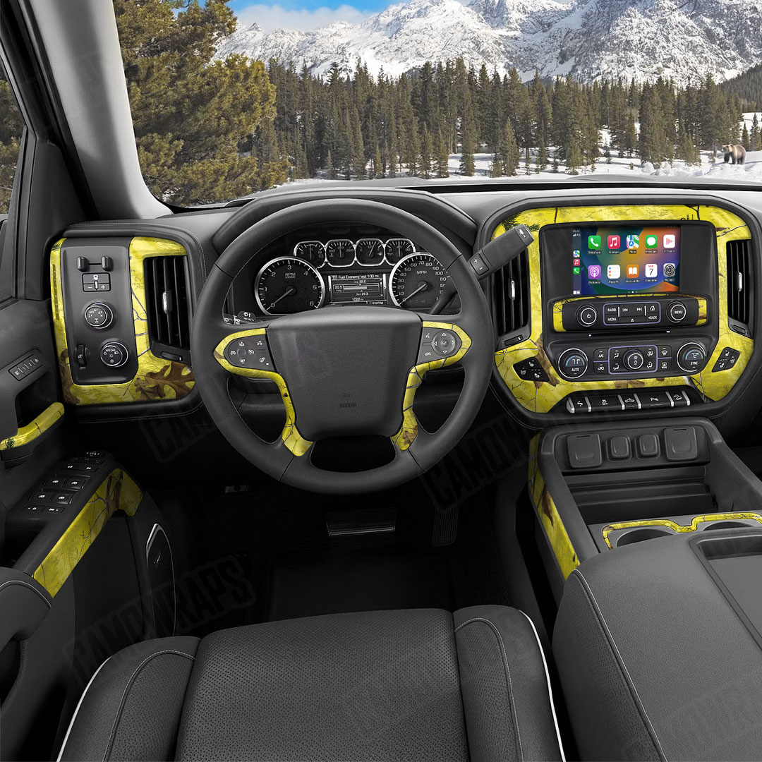 Realtree XTRA Colors Yellow Camo Car Interior Skin