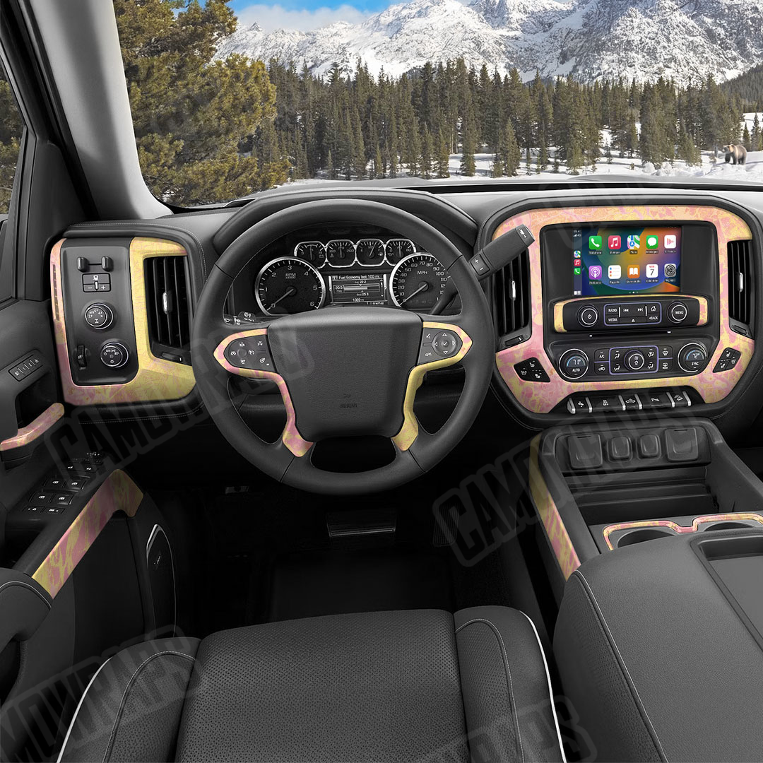 Realtree WAV3 Strawberry Lemonade Camo Car Interior Skin