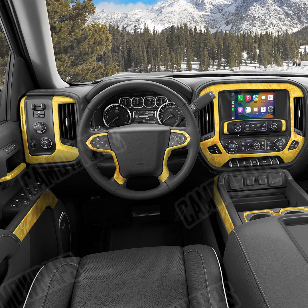 Realtree WAV3 Sunflower Camo Car Interior Skin