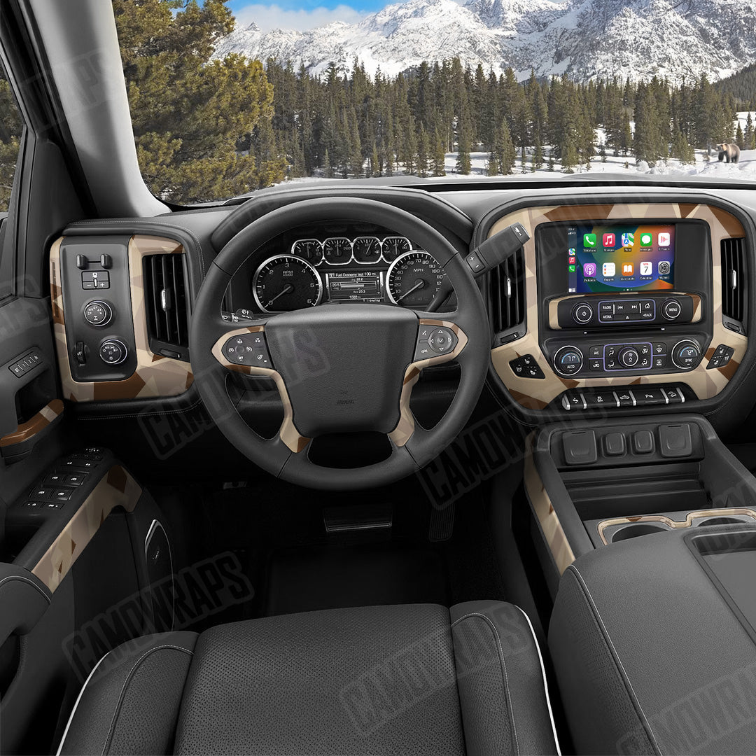 Shattered Desert Camo Car Interior Skin