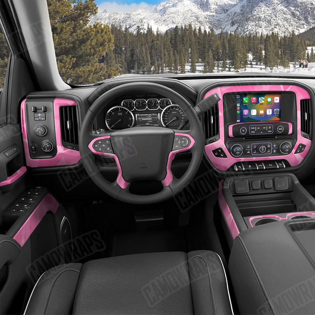 Shattered Elite Pink Camo Car Interior Skin
