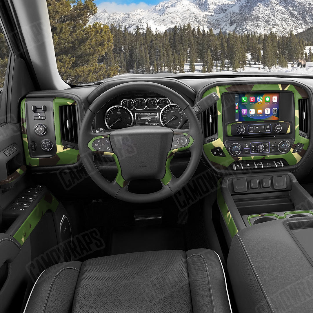 Shattered Jungle Camo Car Interior Skin