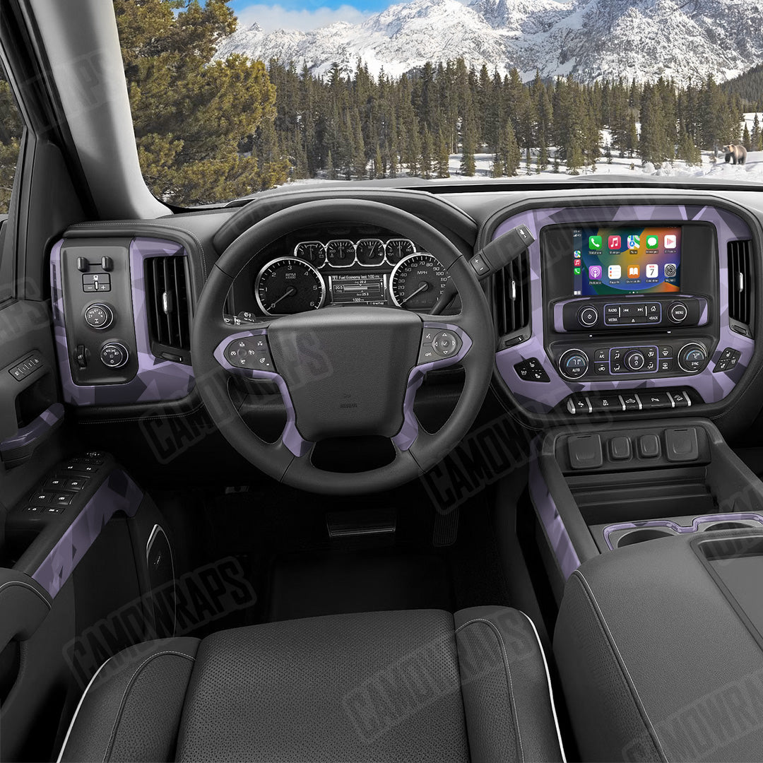 Shattered Lilac Camo Car Interior Skin