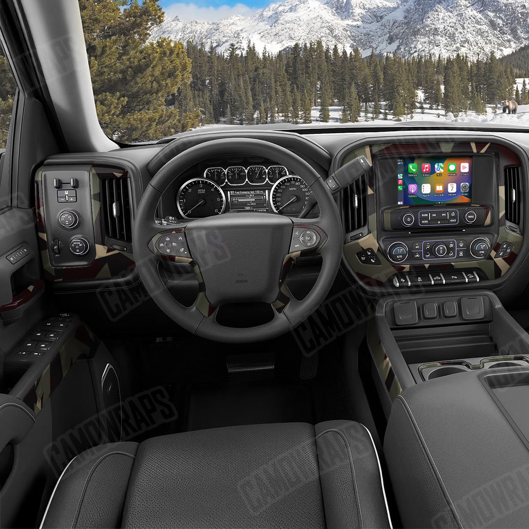 Shattered Militant Blood Camo Car Interior Skin