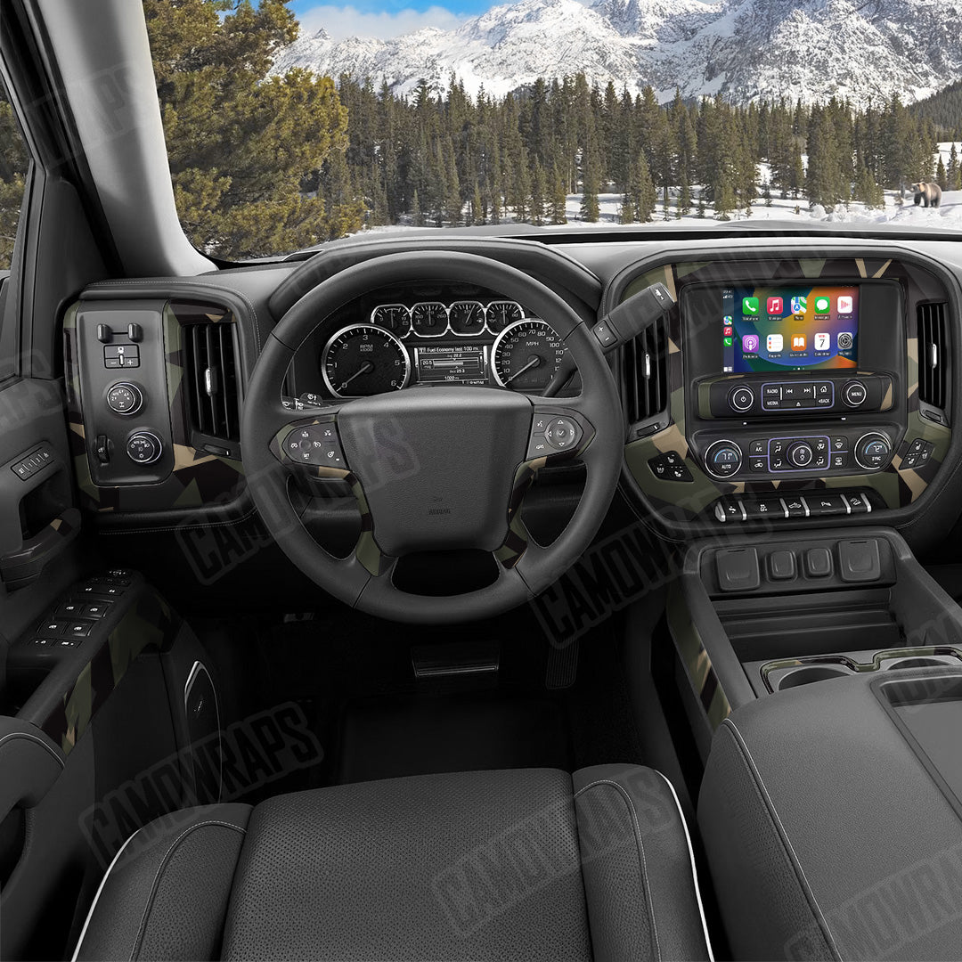 Shattered Militant Charcoal Camo Car Interior Skin