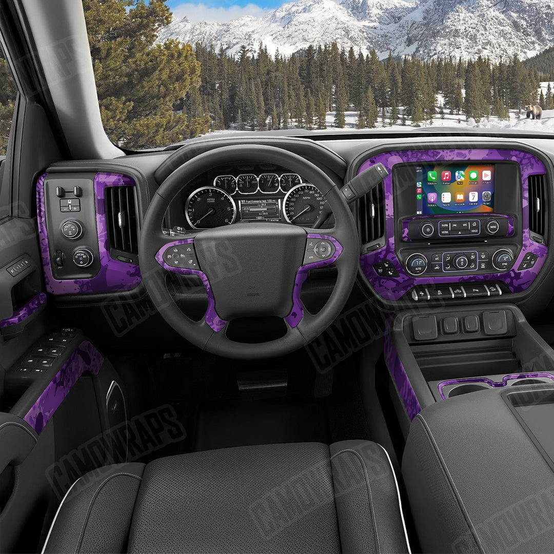 Tire Splatter Elite Purple Camo Car Interior Skin