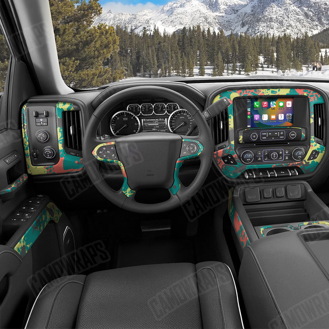Tire Splatter Fiesta Camo Car Interior Skin