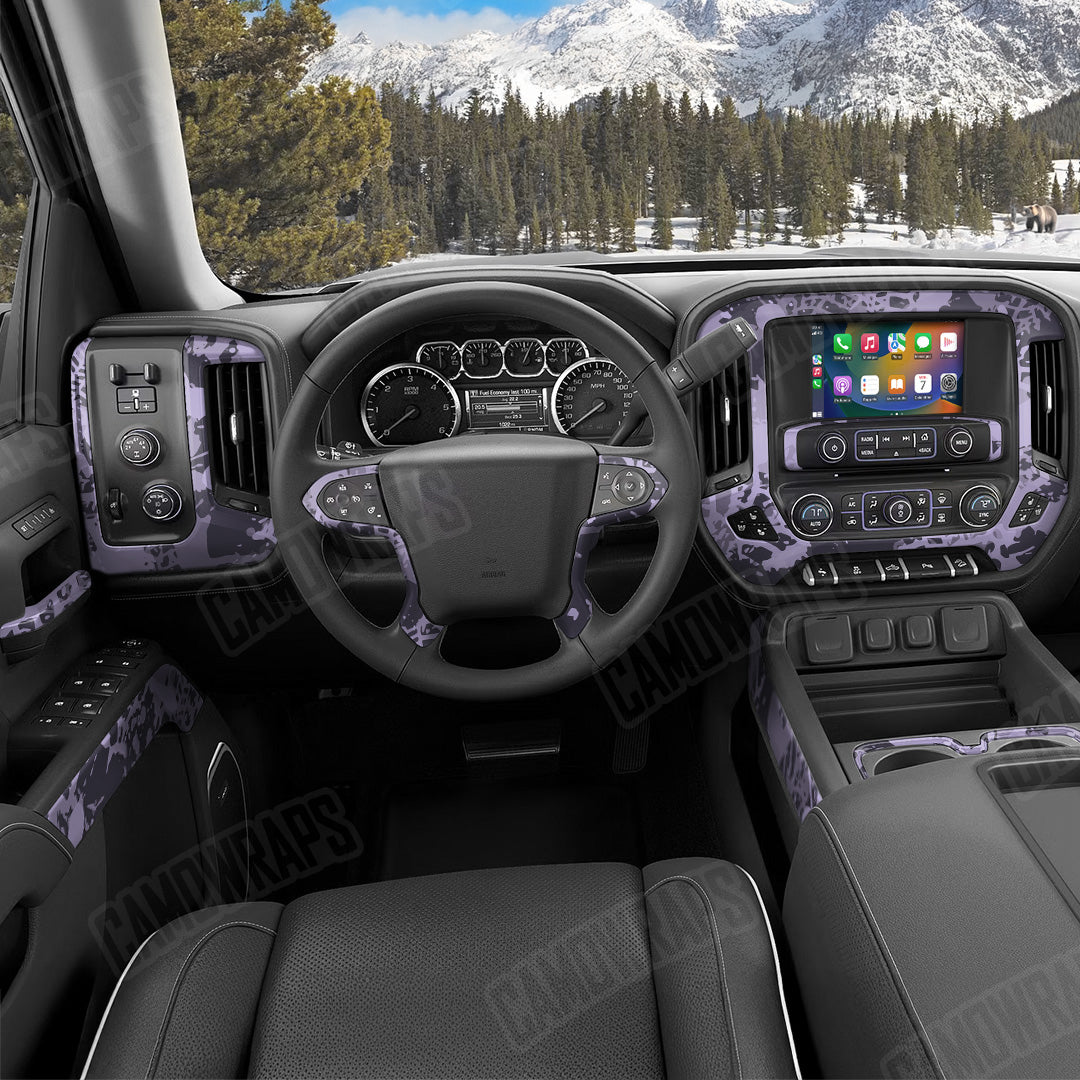 Tire Splatter Lilac Camo Car Interior Skin