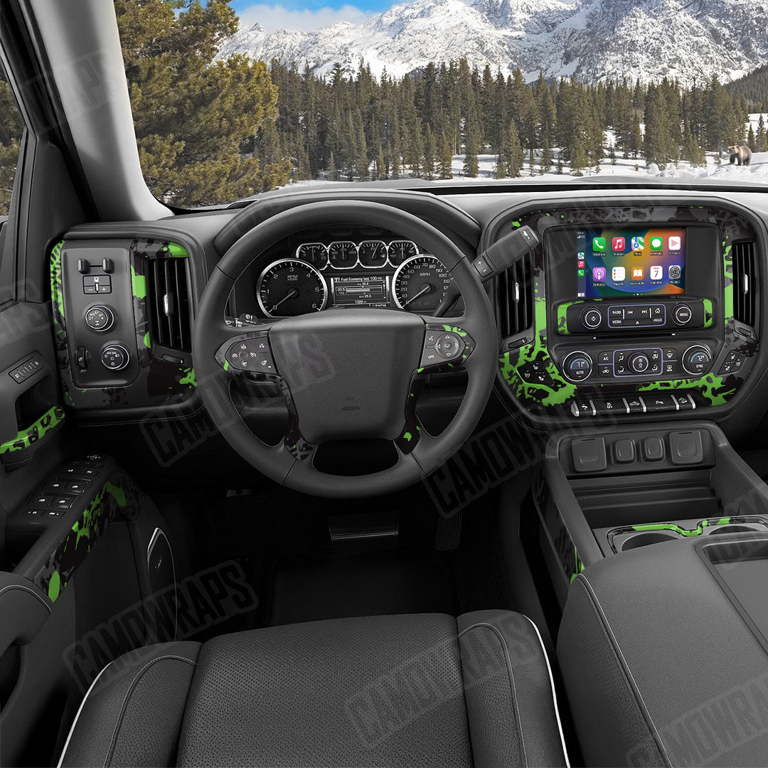 Tire Splatter Metro Green Camo Car Interior Skin