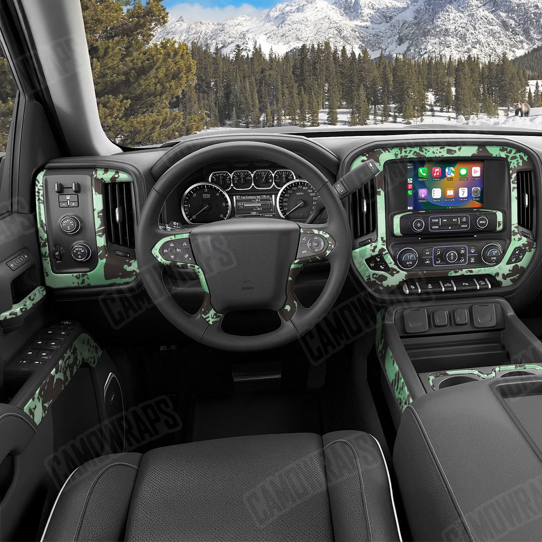 Tire Splatter Mint Chocolate Chip Camo Car Interior Skin