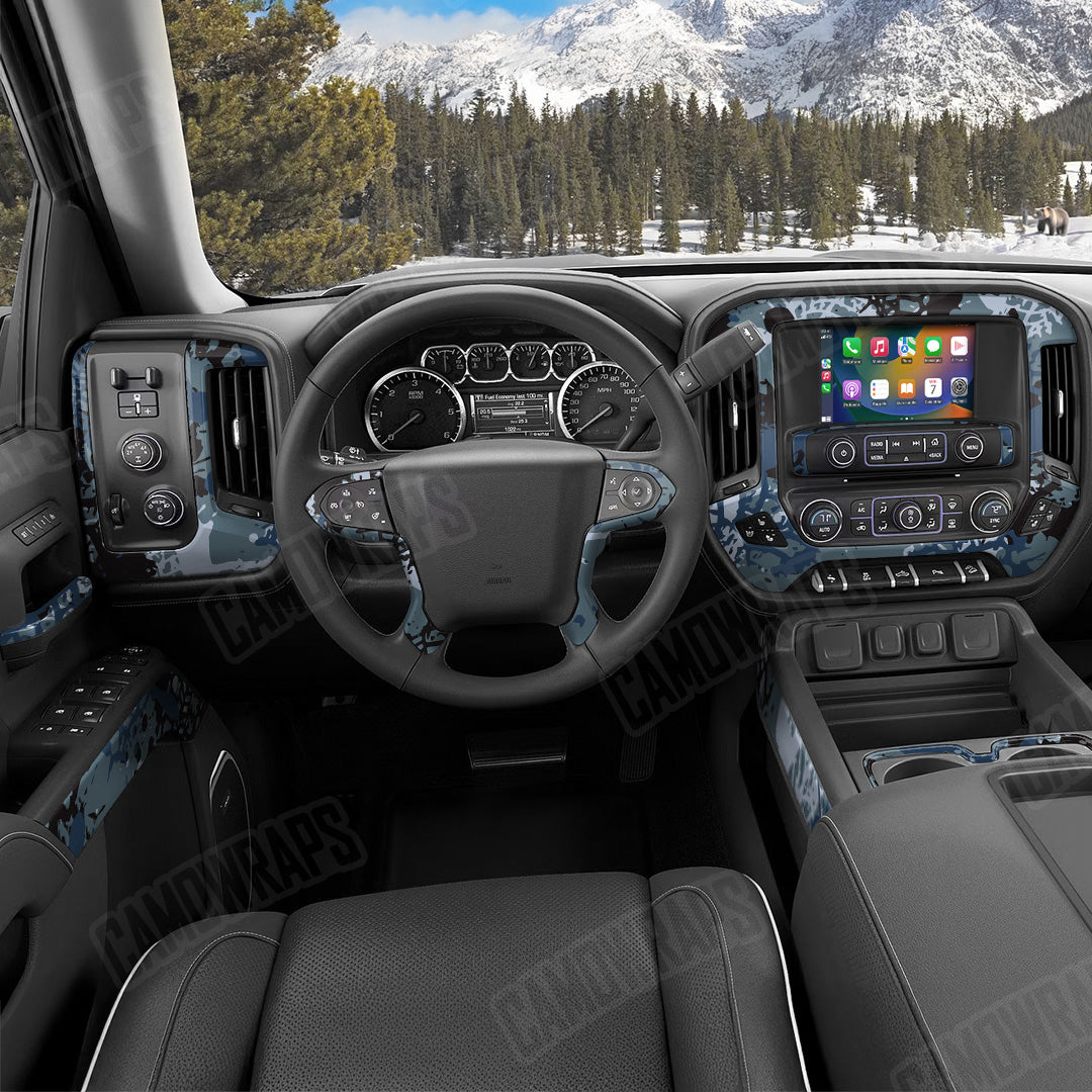 Tire Splatter Navy Camo Car Interior Skin