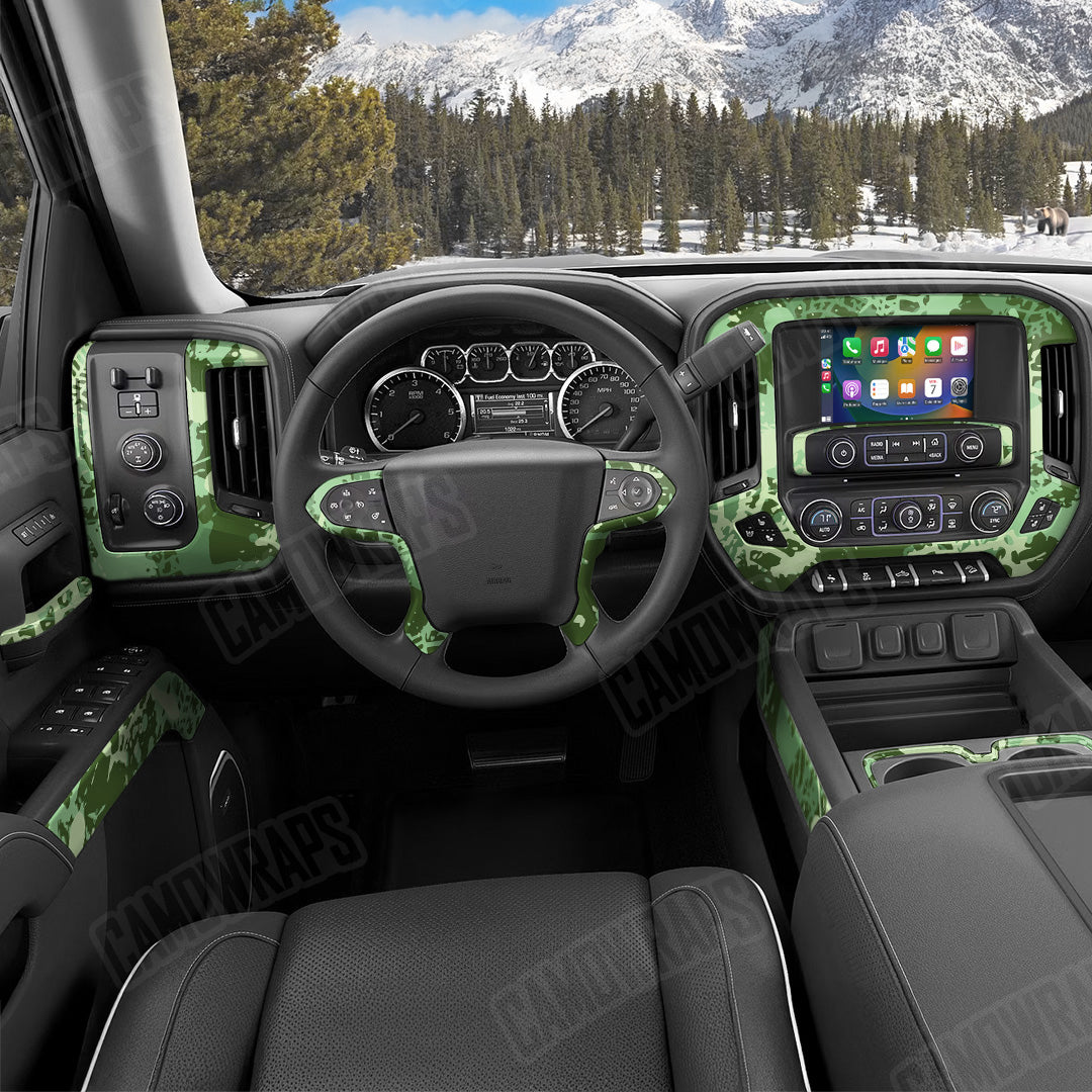 Tire Splatter Pistachio Camo Car Interior Skin