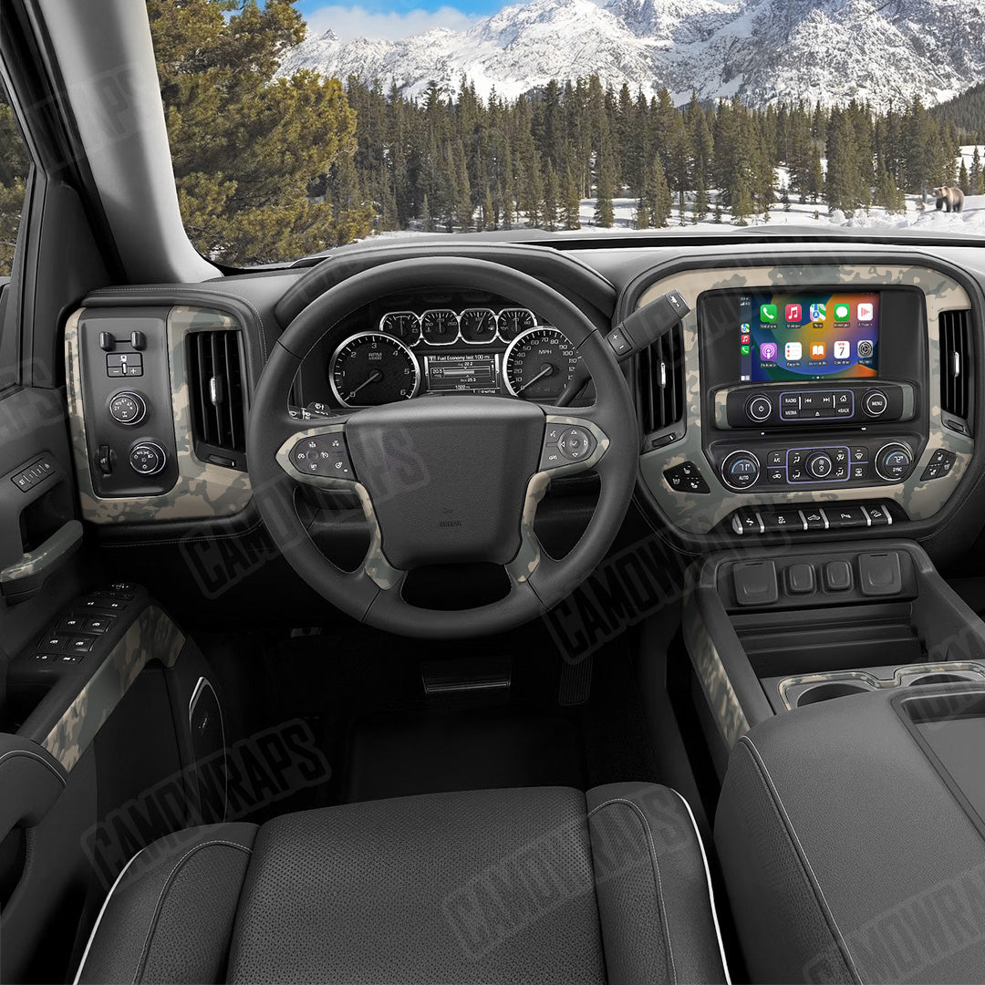 Treetop Army Camo Car Interior Skin