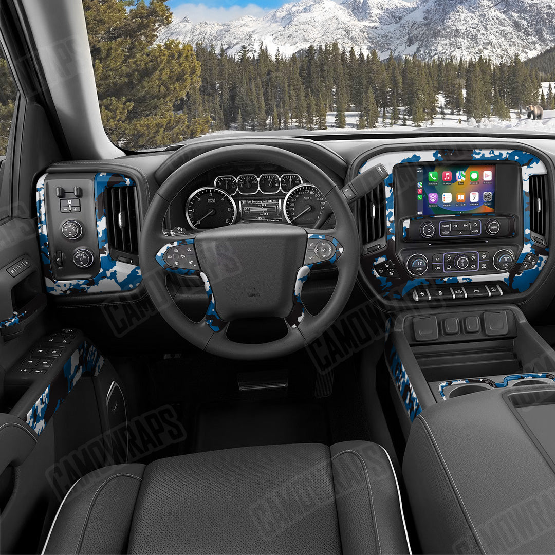 Treetop Blue Tiger Camo Car Interior Skin