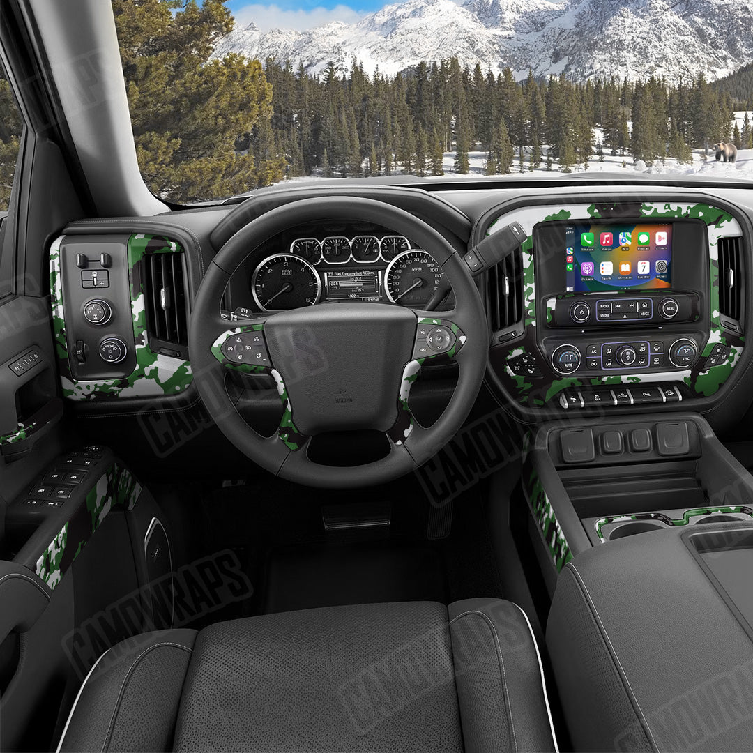 Treetop Green Tiger Camo Car Interior Skin