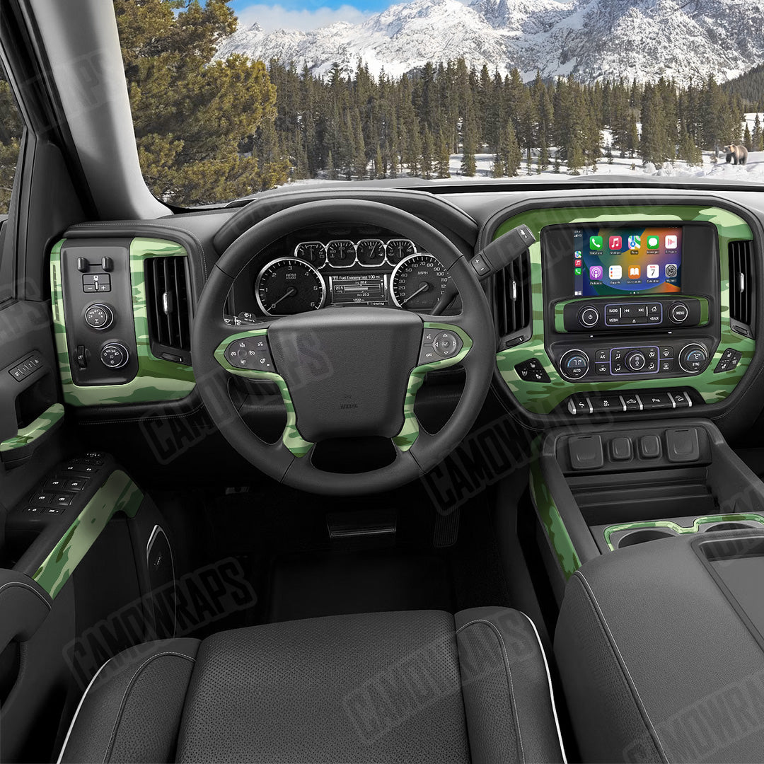 Treetop Pistachio Camo Car Interior Skin