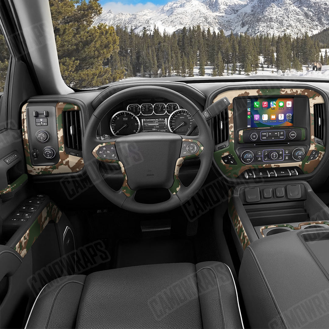 Treetop Woodland Camo Car Interior Skin