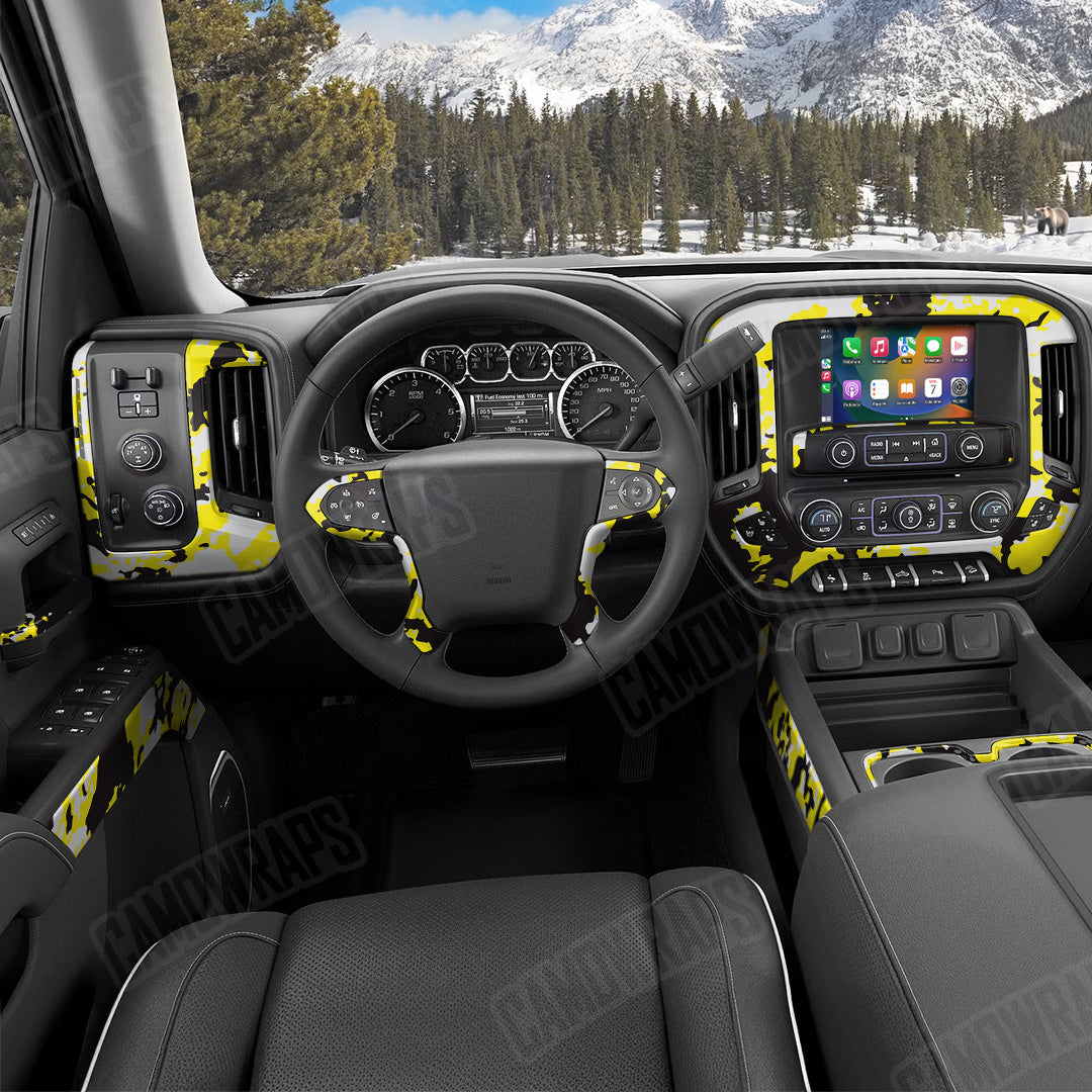 Treetop Yellow Tiger Camo Car Interior Skin