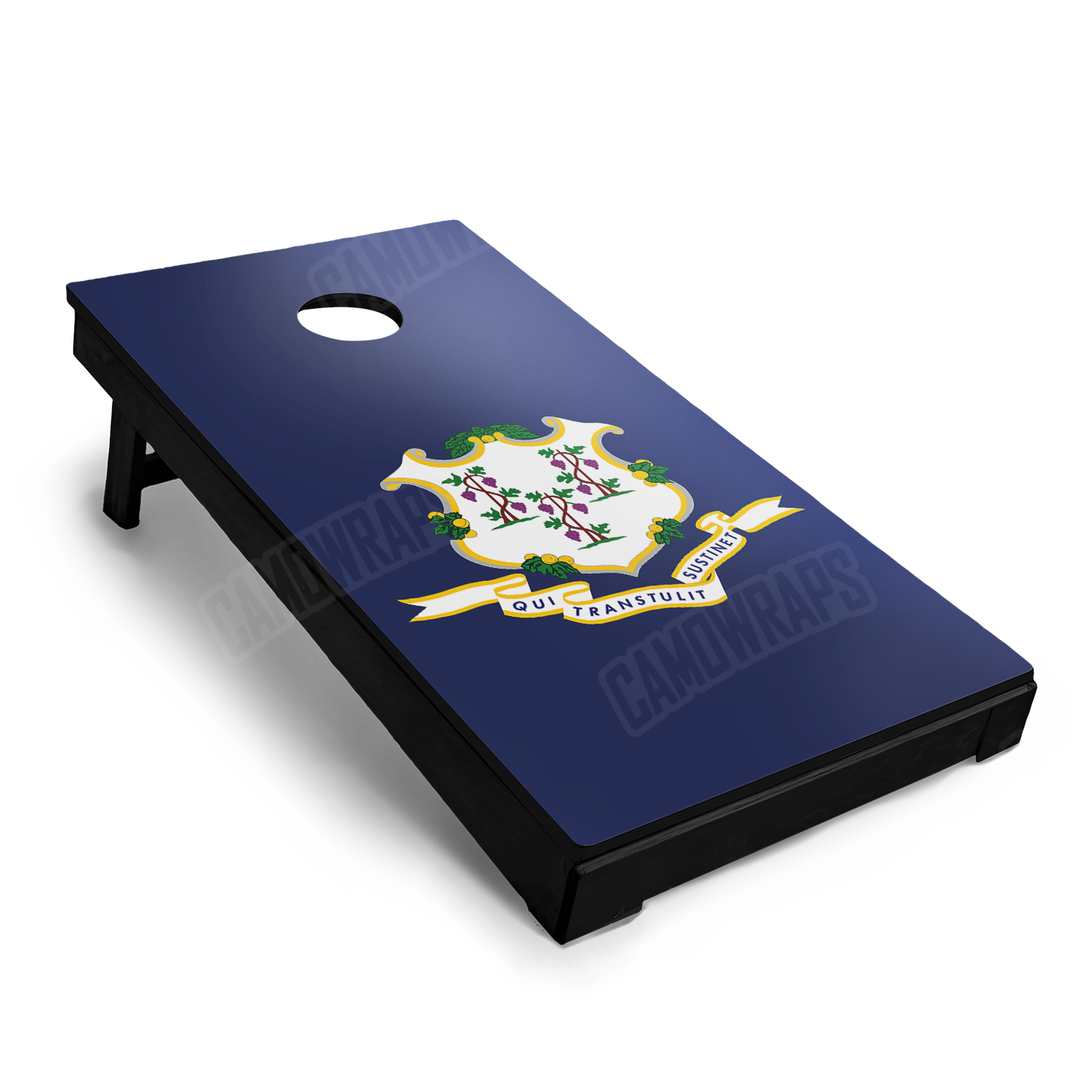 US States Connecticut Flag Cornhole Vinyl Wrap