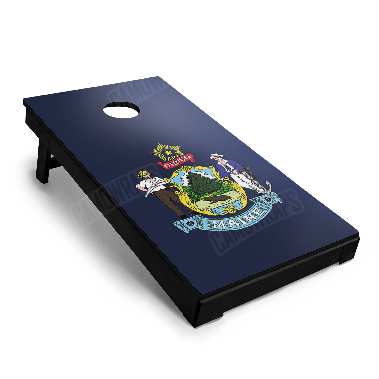 US States Maine Flag Cornhole Vinyl Wrap