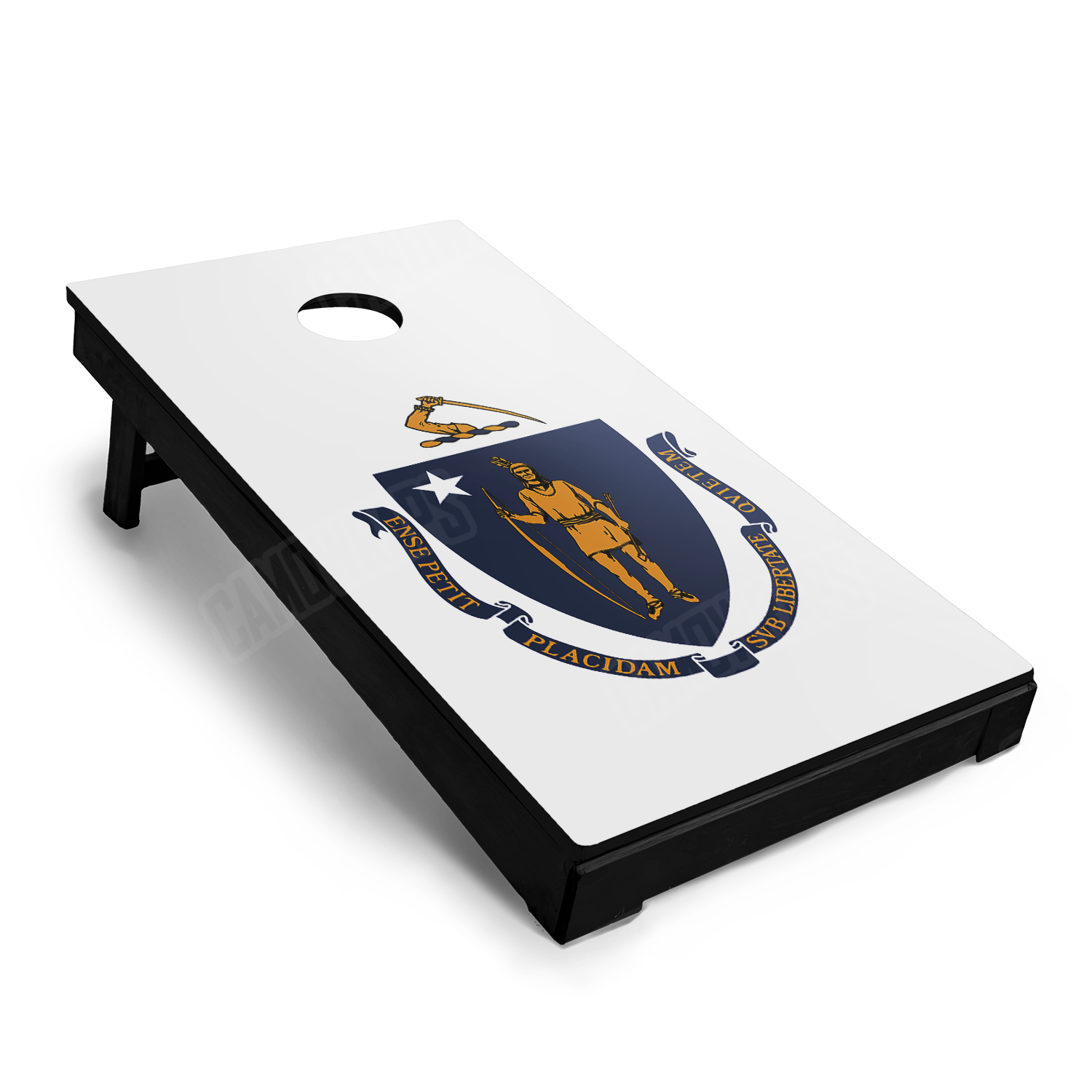 US States Massachusetts Flag Cornhole Vinyl Wrap